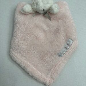 Blankets and Beyond Pink White Bear Lovey Baby Security Blanket Lovie Preowned